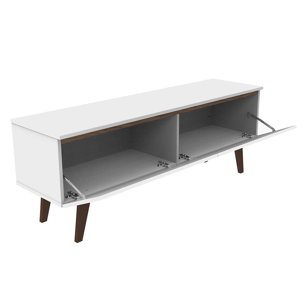 Rack para TV até 55 Polegadas Madesa Le Mans com 2 Portas - Branco/Rustic