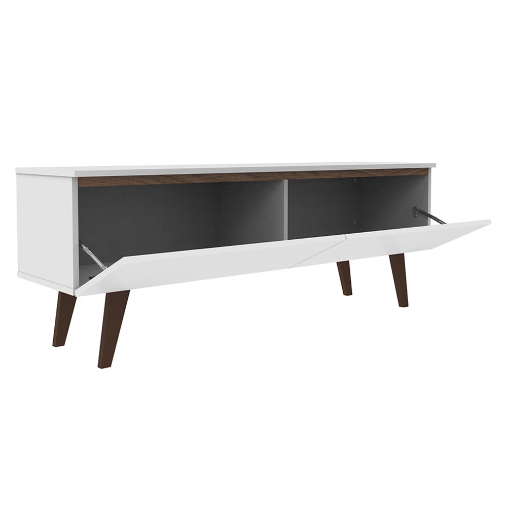 Rack para TV até 55 Polegadas Madesa Le Mans com 2 Portas - Branco/Rustic