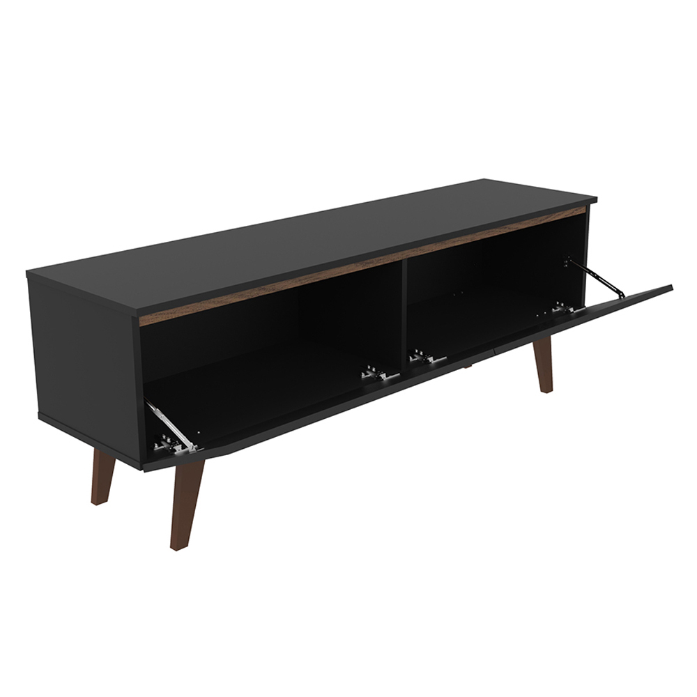 Rack para TV até 55 Polegadas Madesa Le Mans com 2 Portas - Preto/Rustic