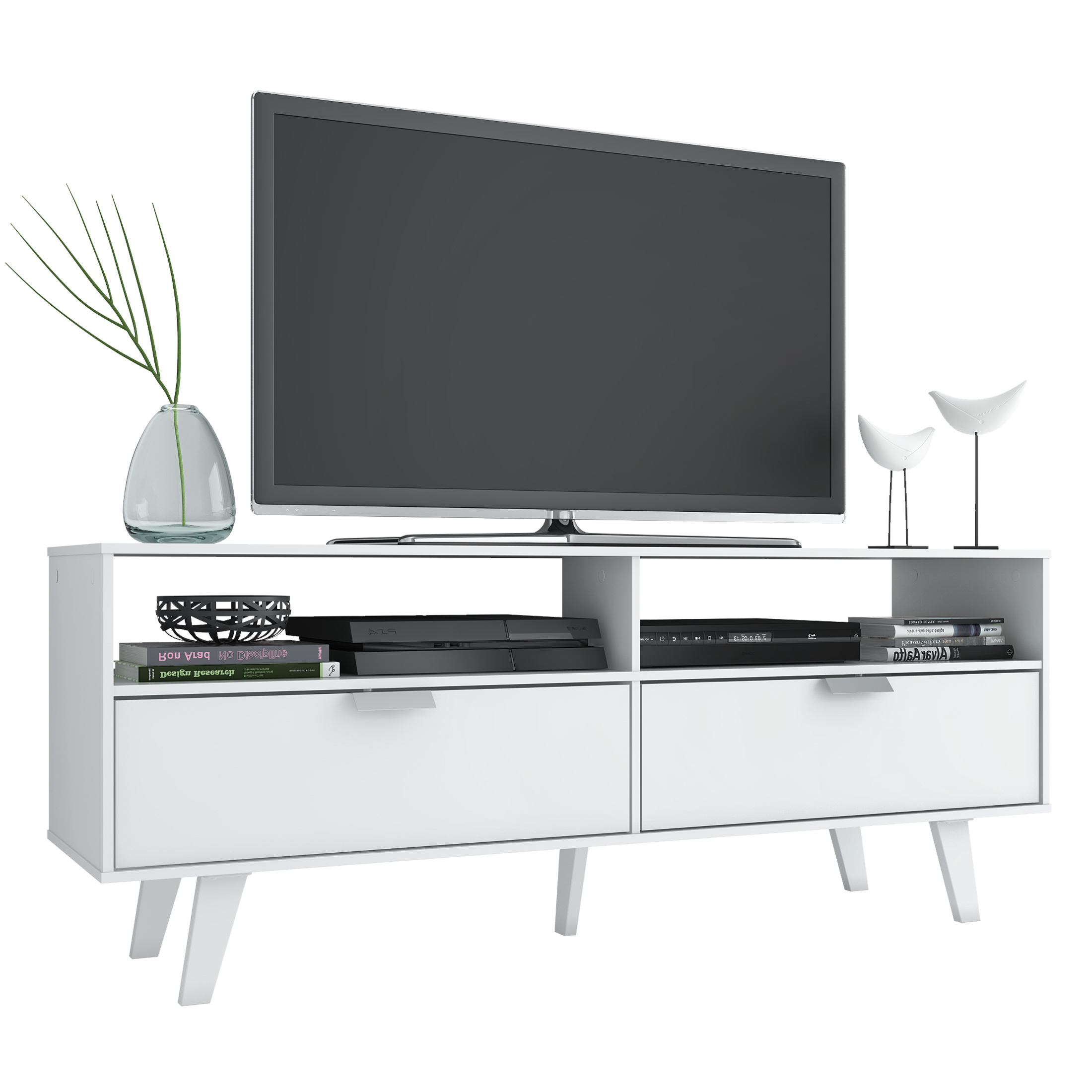 Rack para TV até 55 Polegadas Madesa Oslo com 2 Portas - Branco