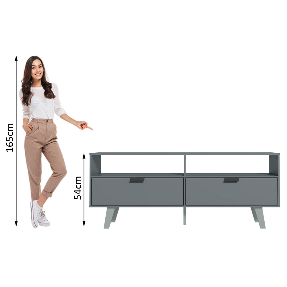 Rack para TV até 55 Polegadas Madesa Oslo com 2 Portas - Cinza