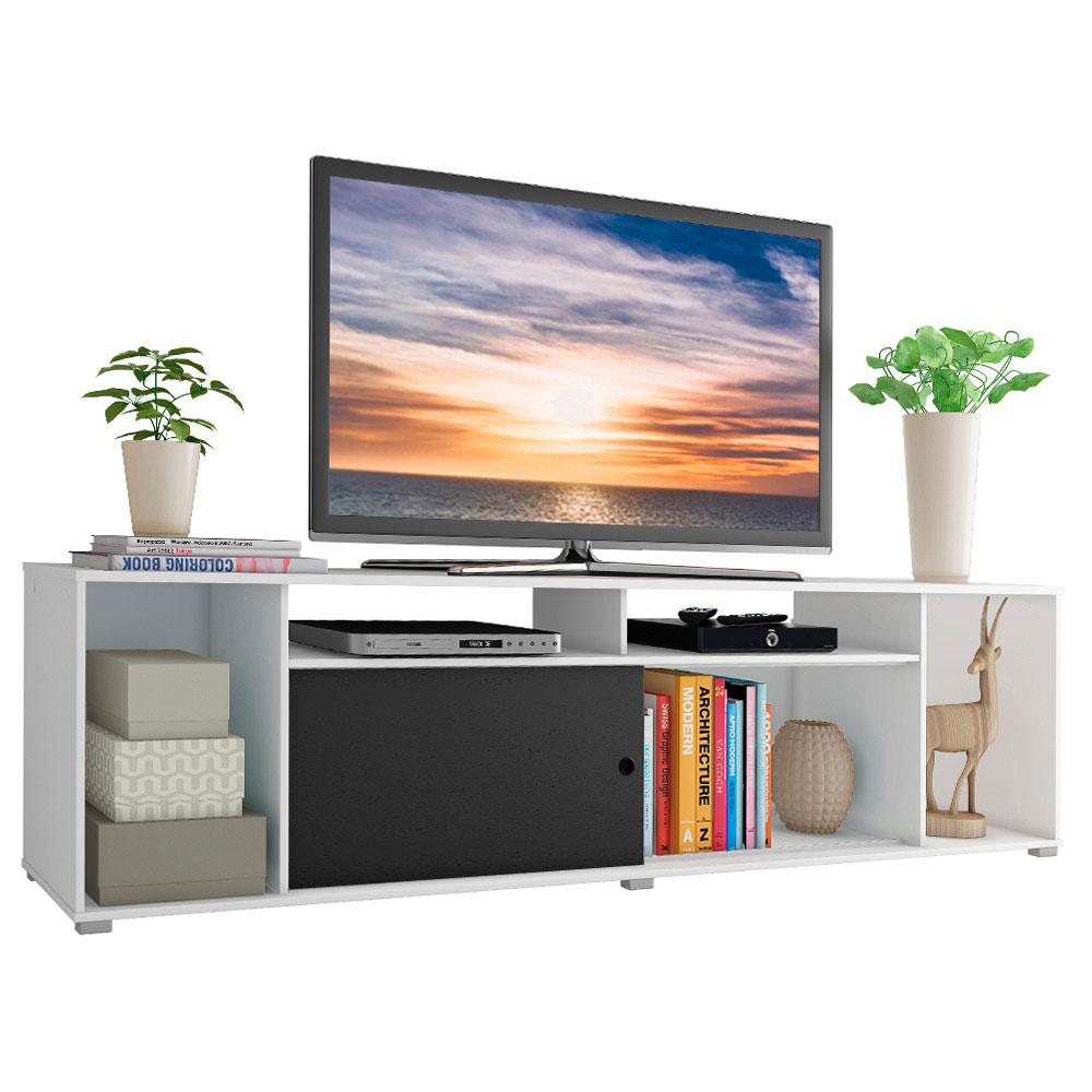Rack para TV até 65 Polegadas Madesa Cancun - Branco/Preto