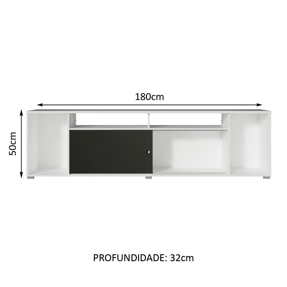 Rack para TV até 65 Polegadas Madesa Cancun - Branco/Preto
