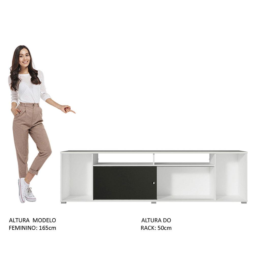 Rack para TV até 65 Polegadas Madesa Cancun - Branco/Preto