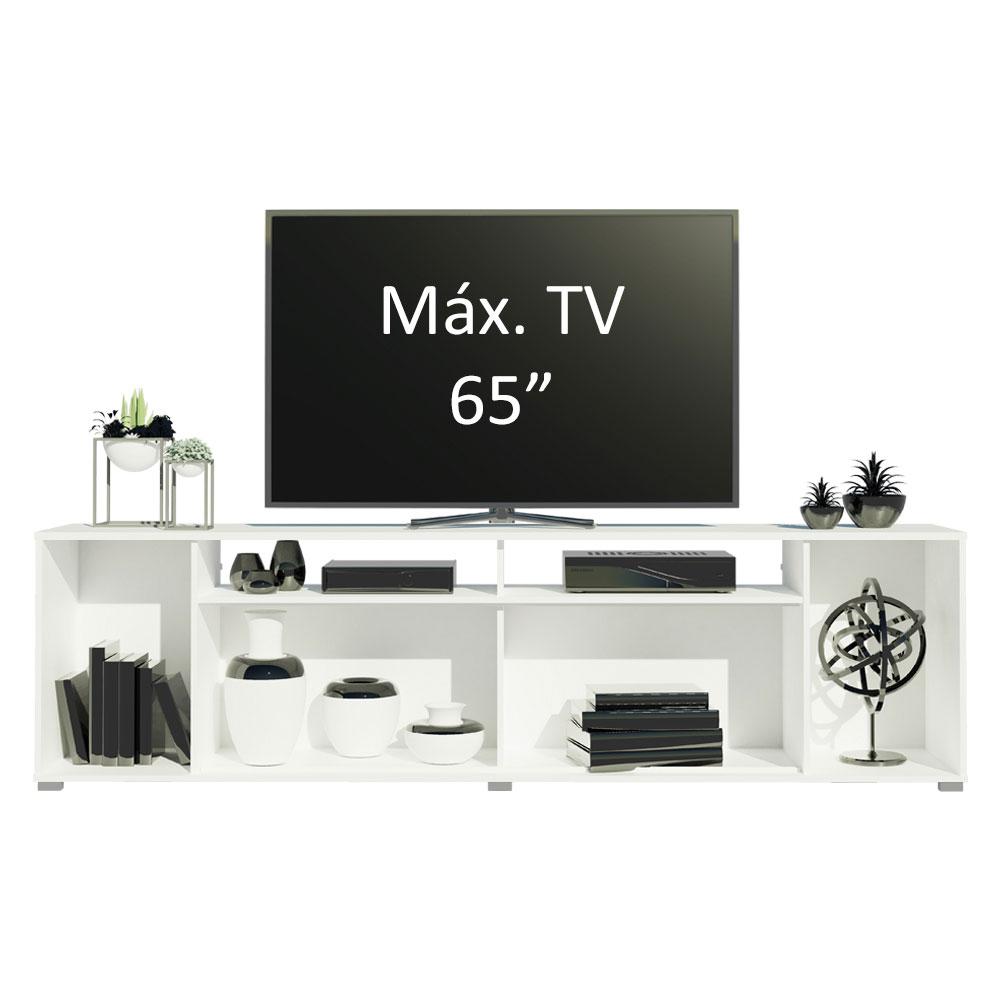 Rack para TV até 65 Polegadas Madesa Cancun - Branco/Rustic