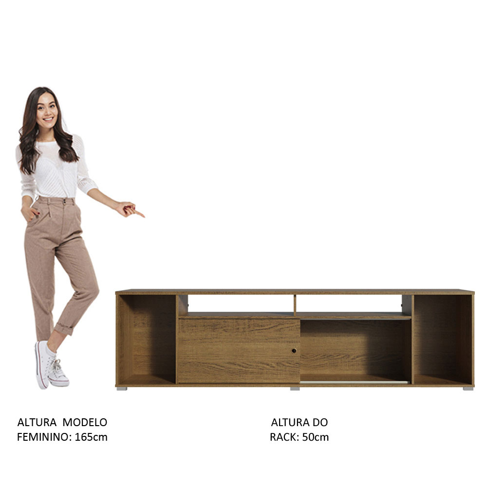 Rack para TV até 65 Polegadas Madesa Cancun - Rustic