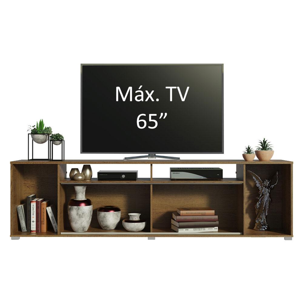 Rack para TV até 65 Polegadas Madesa Cancun - Rustic/Preto