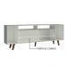 Rack para TV até 65 Polegadas Madesa Cancun com Pés - Branco/Rustic/Branco