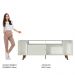 Rack para TV até 65 Polegadas Madesa Cancun com Pés - Branco/Rustic/Branco