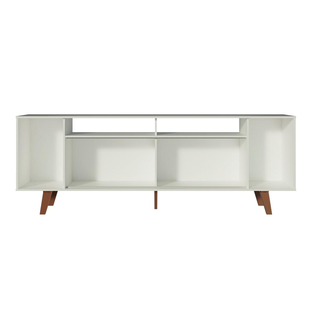 Rack para TV até 65 Polegadas Madesa Cancun com Pés - Branco/Rustic/Branco