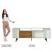 Rack para TV até 65 Polegadas Madesa Cancun com Pés - Branco/Rustic/Rustic