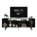 Rack para TV até 65 Polegadas Madesa Cancun com Pés - Preto/Rustic/Preto