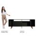 Rack para TV até 65 Polegadas Madesa Cancun com Pés - Preto/Rustic/Preto