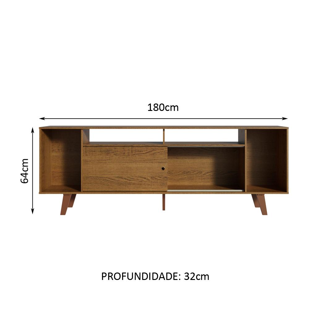 Rack para TV até 65 Polegadas Madesa Cancun com Pés - Rustic