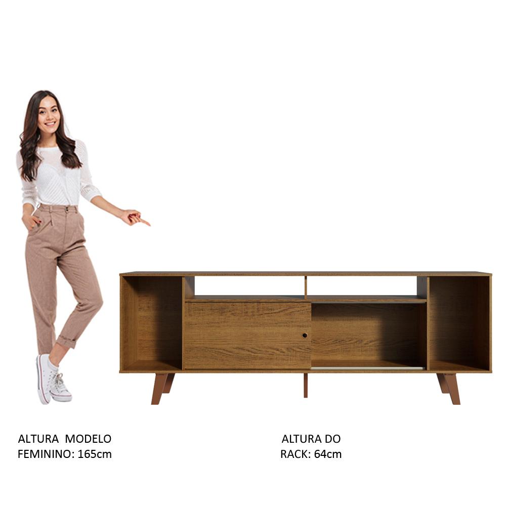 Rack para TV até 65 Polegadas Madesa Cancun com Pés - Rustic