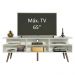 Rack para TV até 65 Polegadas Madesa Londres com Pés Retro - Branco