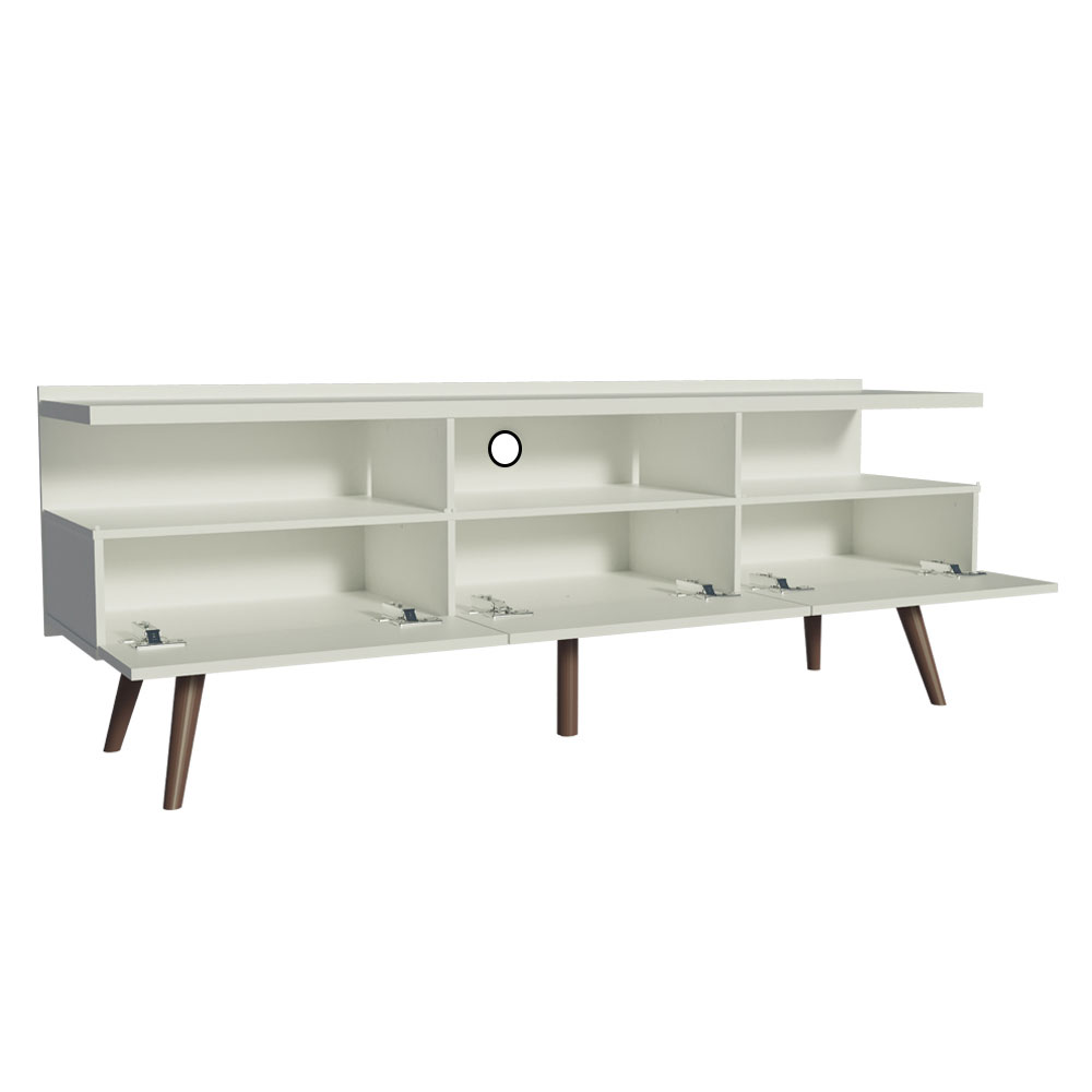 Rack para TV até 65 Polegadas Madesa Londres com Pés Retro - Branco
