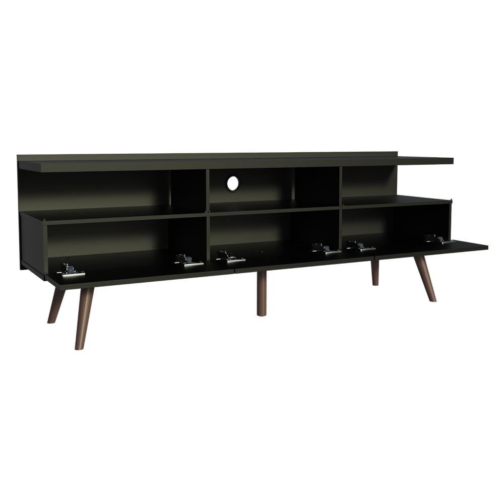Rack para TV até 65 Polegadas Madesa Londres com Pés Retro - Preto