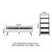 Rack para TV até 65 Polegadas Madesa Londres e Estante Escada - Branco/Preto