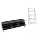 Rack para TV até 65 Polegadas Madesa Londres e Estante Escada - Preto/Branco