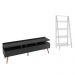 Rack para TV até 65 Polegadas Madesa Londres e Estante Escada - Preto/Branco