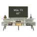 Rack para TV até 65 Polegadas Madesa Madri com Pés de Madeira - Branco