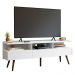 Rack para TV até 65 Polegadas com Pés Retro Branco Londres Madesa