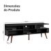 Rack para TV até 65 Polegadas com Pés Retro Preto Londres Madesa