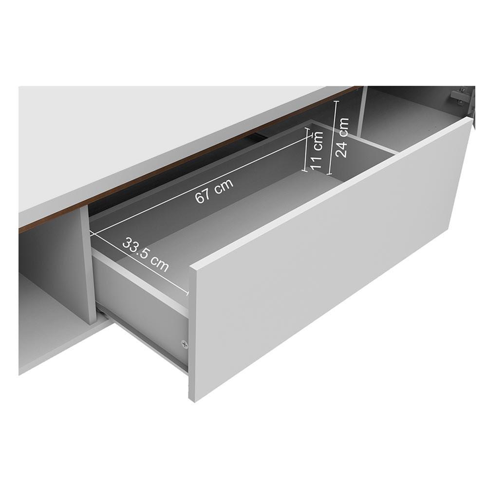 Rack para TV até 75 Polegadas Madesa Brest 2 Portas 1 Gaveta Branco