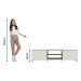 Rack para TV até 75 Polegadas Madesa Metz 180 cm 2 portas - Branco/Rustic