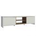 Rack para TV até 75 Polegadas Madesa Metz 180 cm 2 portas - Branco/Rustic