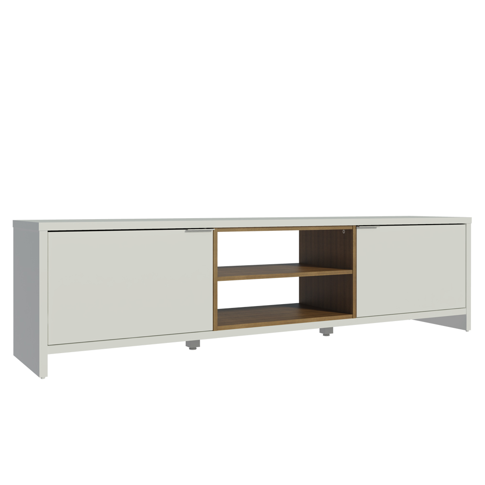 Rack para TV até 75 Polegadas Madesa Metz 180 cm 2 portas - Branco/Rustic