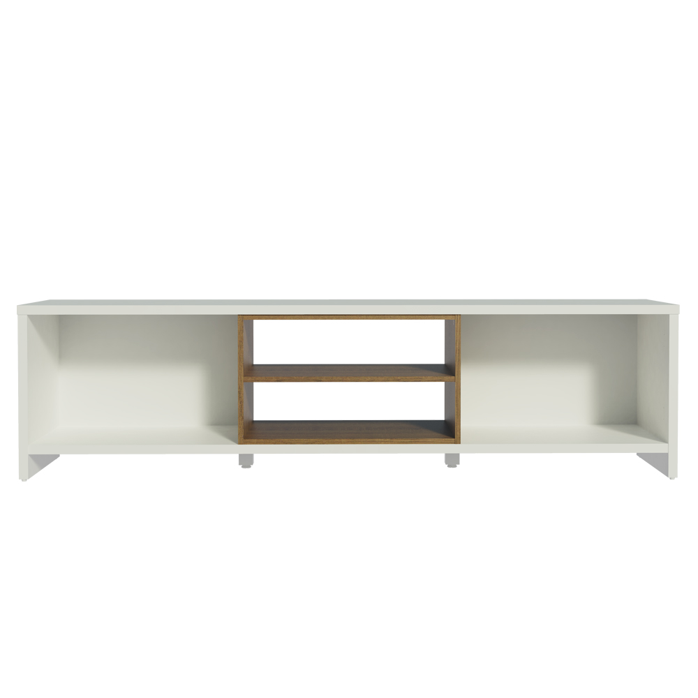 Rack para TV até 75 Polegadas Madesa Metz 180 cm 2 portas - Branco/Rustic