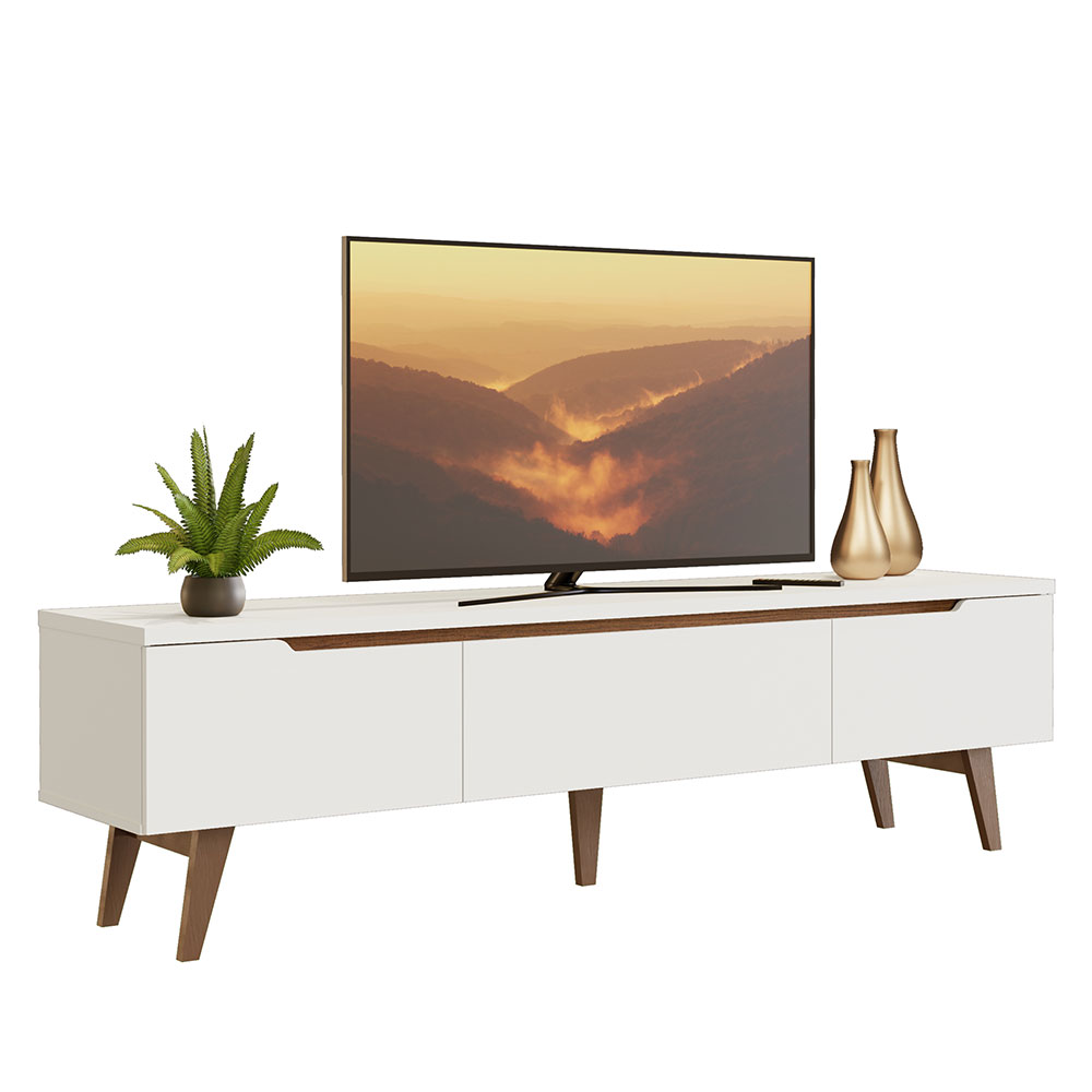 Rack para TV até 75 Polegadas Madesa Reims 2 Portas 1 Gaveta - Branco