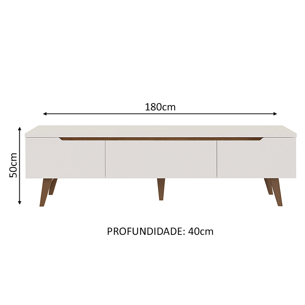 Rack para TV até 75 Polegadas Madesa Reims 2 Portas 1 Gaveta - Branco