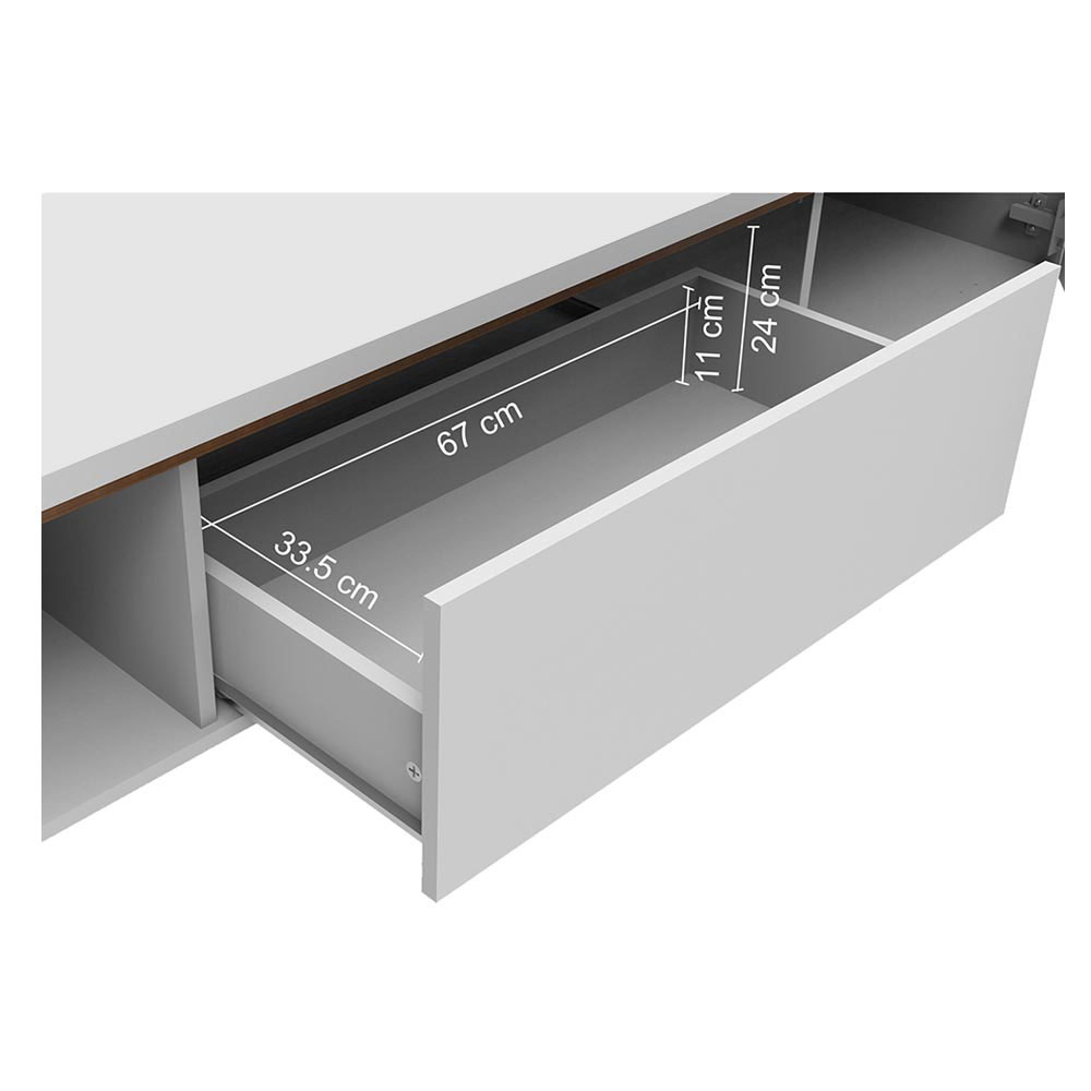 Rack para TV até 75 Polegadas Madesa Reims 2 Portas 1 Gaveta - Branco