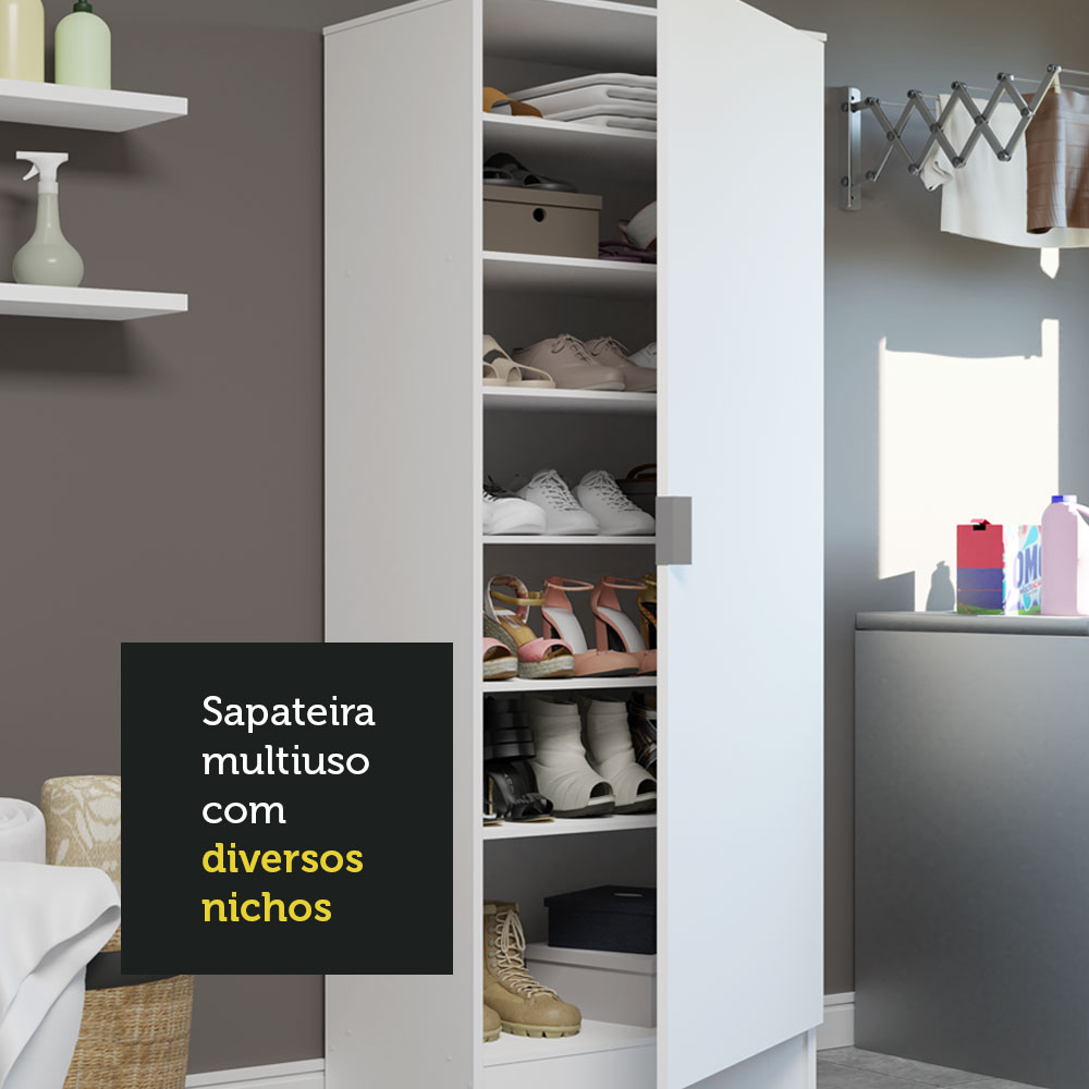Sapateira Armário Multiúso Madesa Isis 1 Porta - Branco
