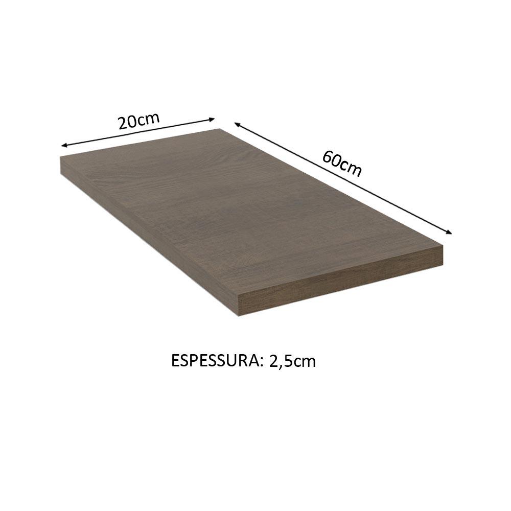 Tampo para Balcão Lux de 20 x 60 cm Madesa - Rustic