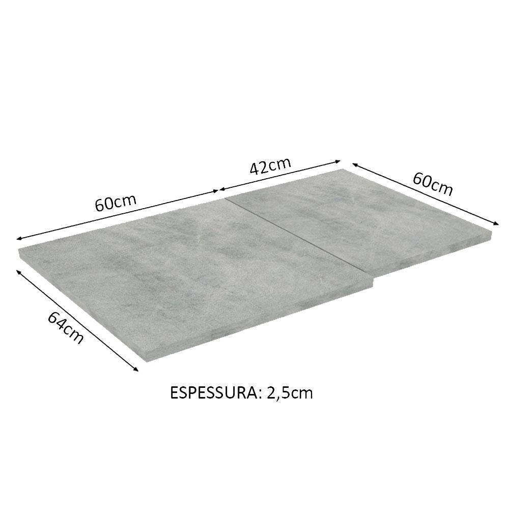 Tampo para Balcão de Canto de 64 x 102 cm para Cozinhas Madesa Glamy, Lux e Stella - Mood