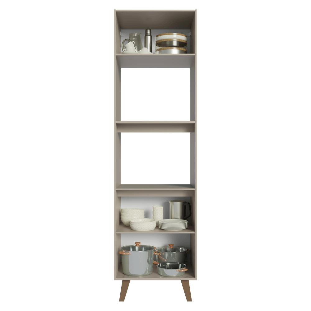 Torre Quente 60 cm 2 Portas 2 Nichos Com Pés Crema Nice Madesa