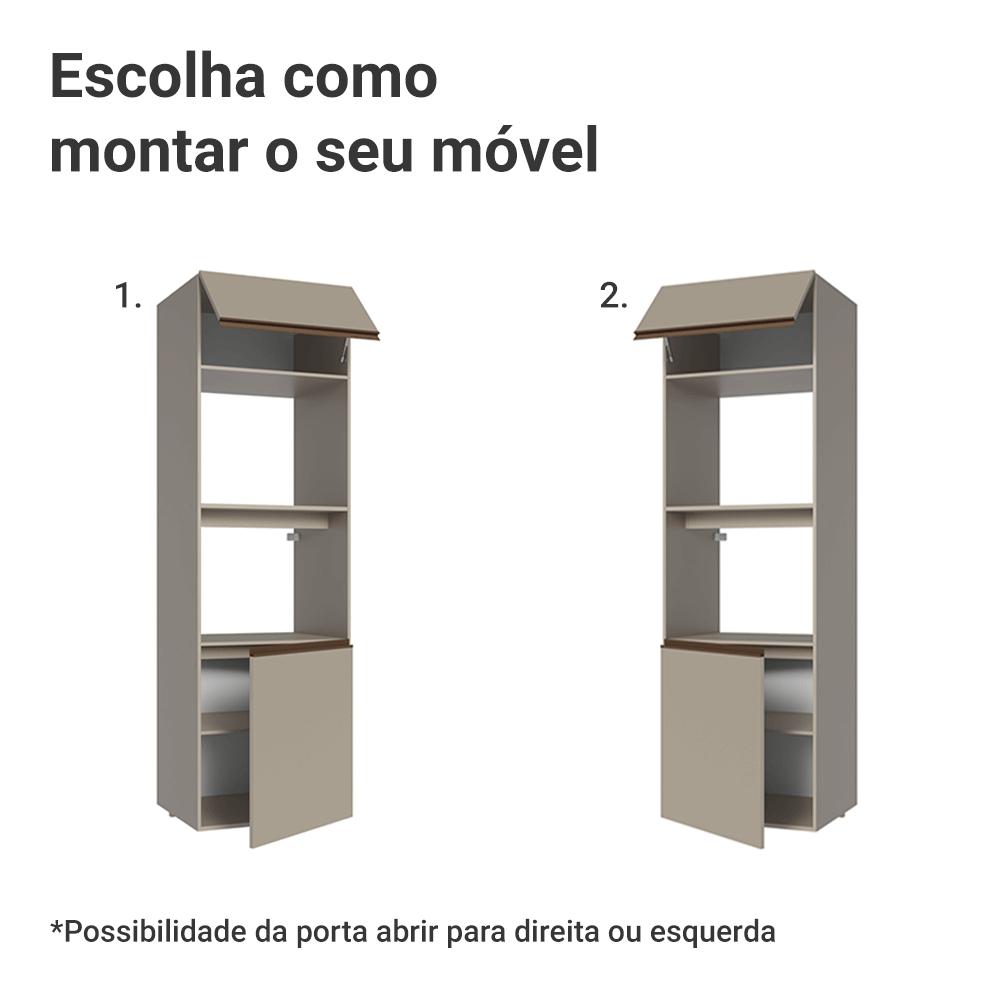 Torre Quente 60 cm 2 Portas 2 Nichos Suspenso Crema Nice Madesa