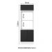 Torre Quente Armário de Cozinha 100% MDF 70 cm para 2 Fornos Branco/Preto Acordes Madesa