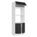 Torre Quente Armário de Cozinha 100% MDF 70 cm para 2 Fornos Branco/Preto Acordes Madesa