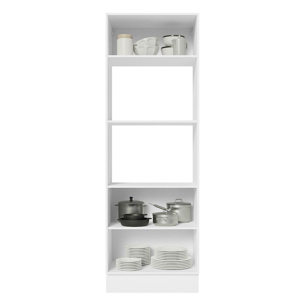 Torre Quente Armário de Cozinha 100% MDF 70 cm para 2 Fornos Branco/Preto Acordes Madesa