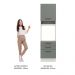 Torre Quente Armário de Cozinha 60 cm 1 Porta 3 Gavetas Branco/Cinza Agata Madesa