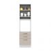 Torre Quente Armário de Cozinha 60 cm 1 Porta 3 Gavetas Branco/Crema Agata Madesa