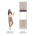 Torre Quente Armário de Cozinha 60 cm 1 Porta 3 Gavetas Branco/Crema Agata Madesa