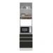 Torre Quente Armário de Cozinha 60 cm 1 Porta 3 Gavetas Branco/Preto Glamy Madesa