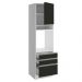Torre Quente Armário de Cozinha 60 cm 1 Porta 3 Gavetas Branco/Preto Glamy Madesa
