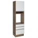 Torre Quente Armário de Cozinha 60 cm 1 Porta 3 Gavetas Rustic/Branco Glamy Madesa